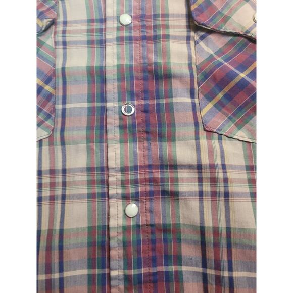 Saddle King Western Pearl Snap Shirt Men’s L VTG Plaid Long Sleeve • READ - Picture 5 of 5